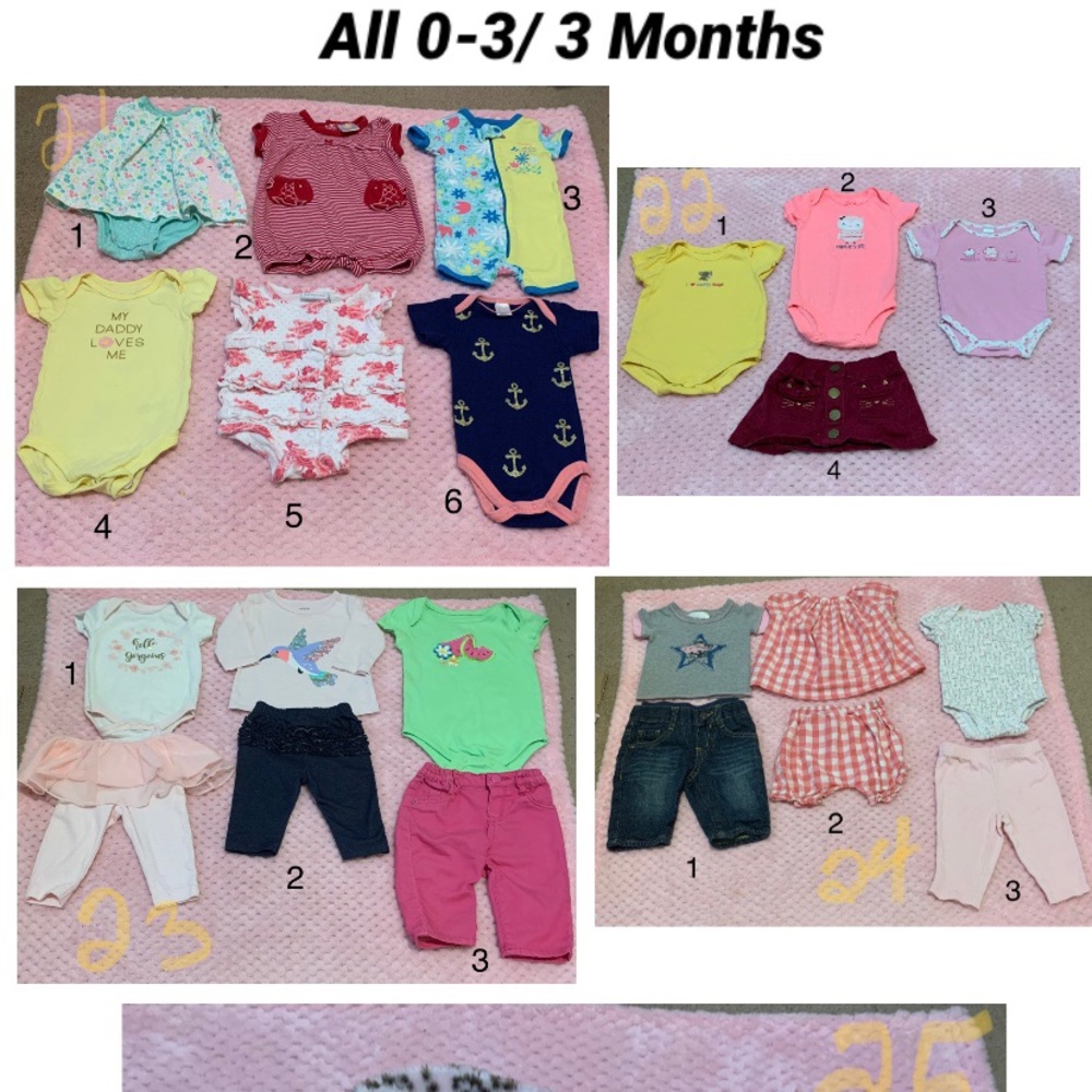 Newborn, 0-3 Mos, 3 Mos Girls Bundle